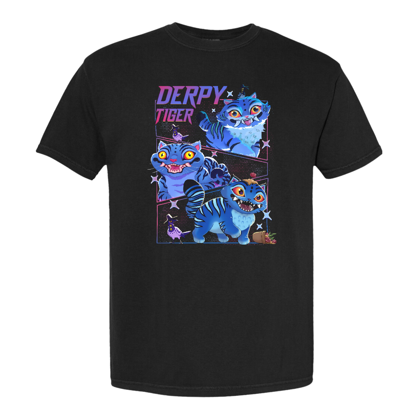 Demon Hunter Tiger Comfort Colors T-Shirt, Derpy Tiger Shirt, Kpop Demon Shirt, Huntrix Jinu Merch, Anime T-Shirt Design,Kpop Movie Fan Gift