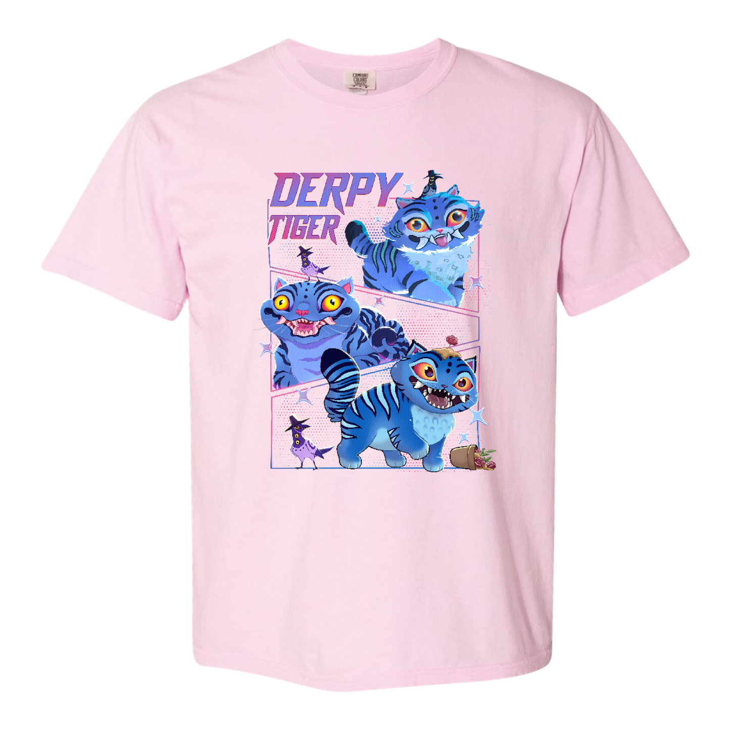 Demon Hunter Tiger Comfort Colors T-Shirt, Derpy Tiger Shirt, Kpop Demon Shirt, Huntrix Jinu Merch, Anime T-Shirt Design,Kpop Movie Fan Gift