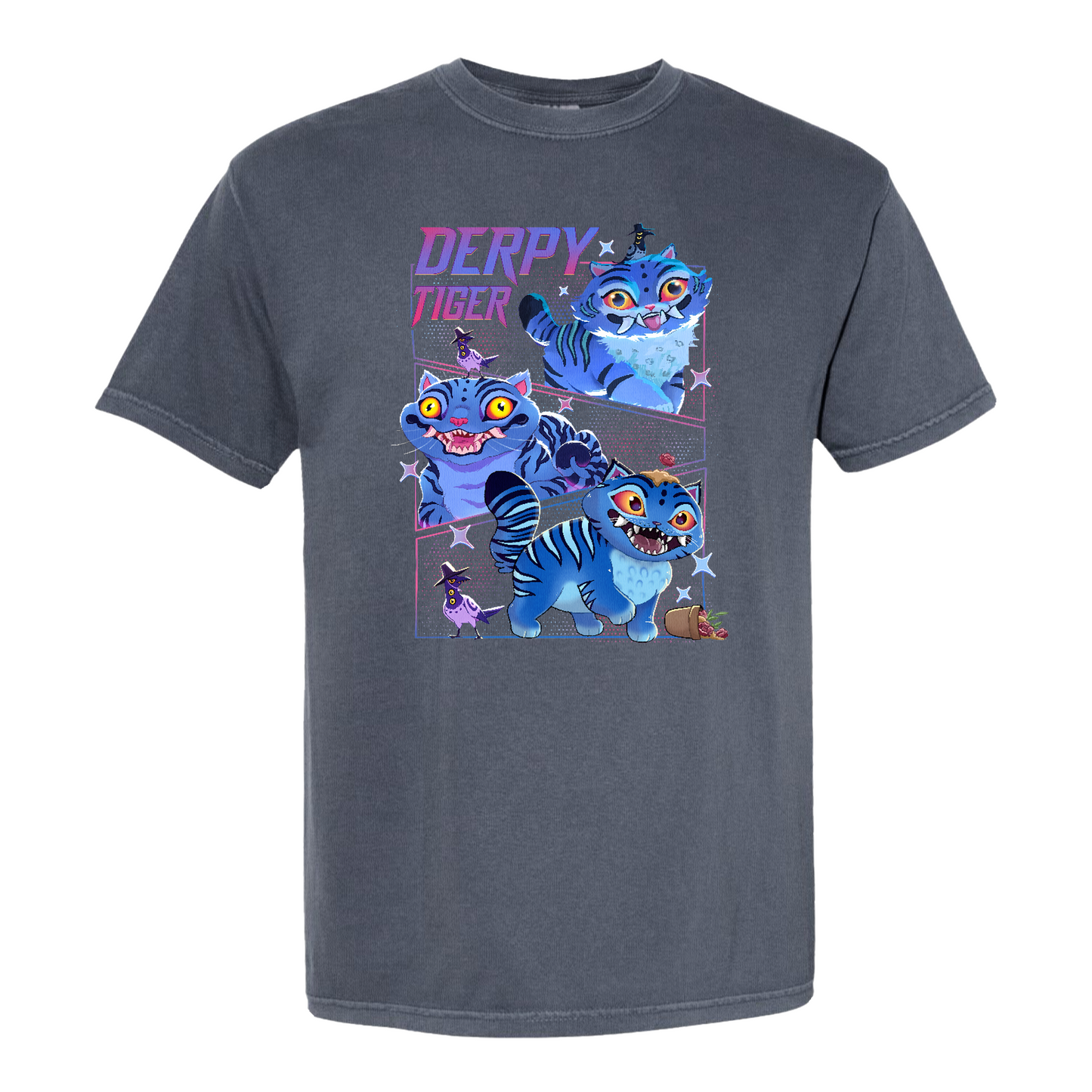 Demon Hunter Tiger Comfort Colors T-Shirt, Derpy Tiger Shirt, Kpop Demon Shirt, Huntrix Jinu Merch, Anime T-Shirt Design,Kpop Movie Fan Gift