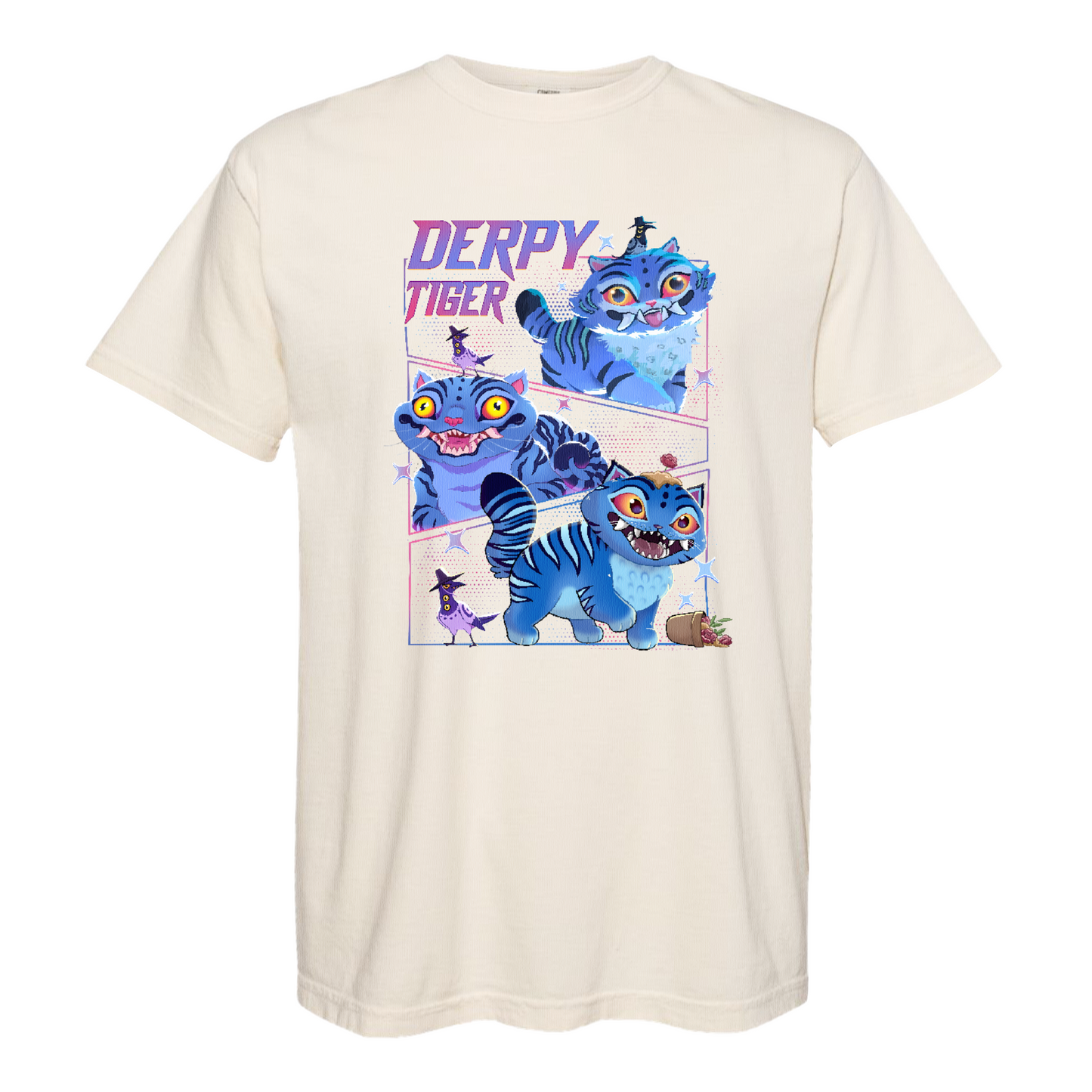 Demon Hunter Tiger Comfort Colors T-Shirt, Derpy Tiger Shirt, Kpop Demon Shirt, Huntrix Jinu Merch, Anime T-Shirt Design,Kpop Movie Fan Gift