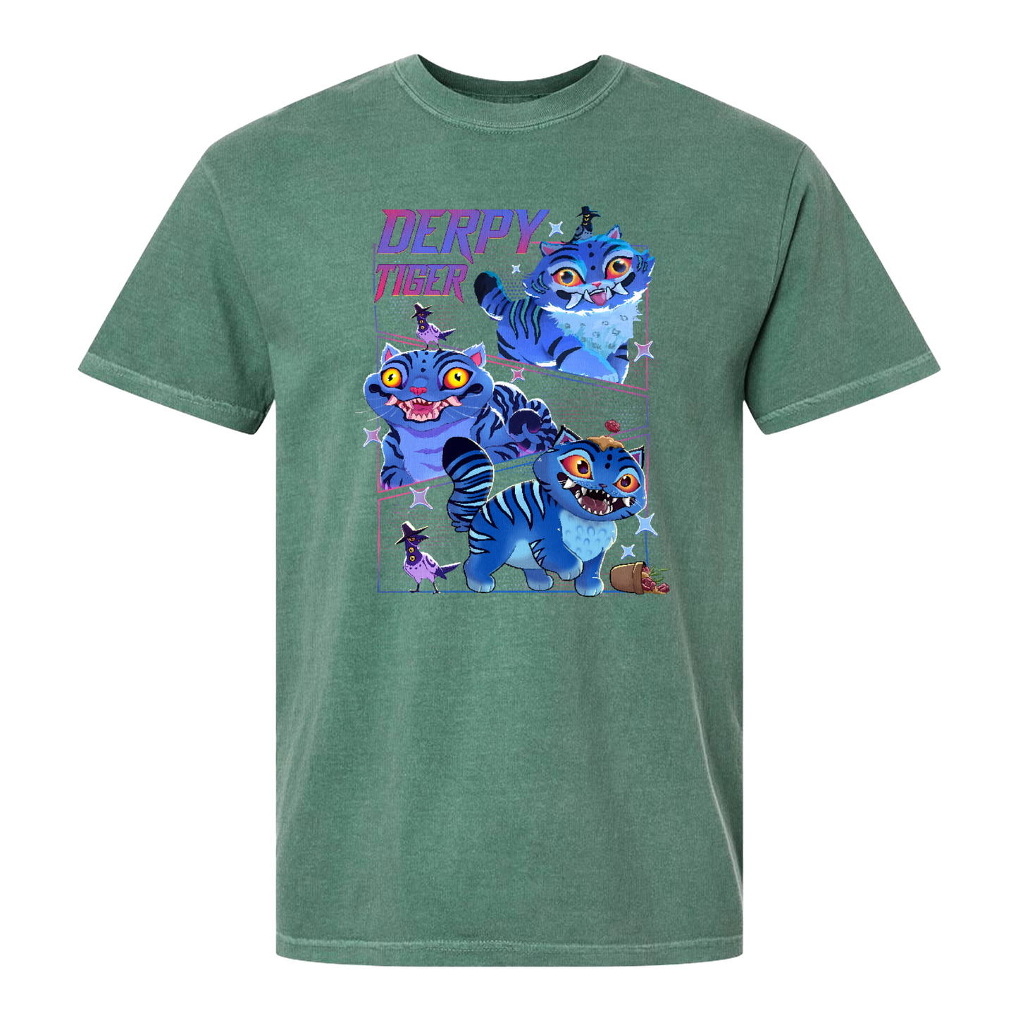 Demon Hunter Tiger Comfort Colors T-Shirt, Derpy Tiger Shirt, Kpop Demon Shirt, Huntrix Jinu Merch, Anime T-Shirt Design,Kpop Movie Fan Gift