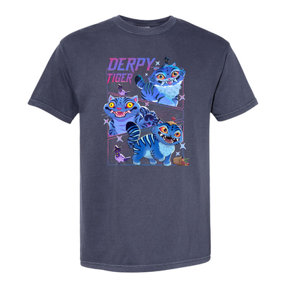 Demon Hunter Tiger Comfort Colors T-Shirt, Derpy Tiger Shirt, Kpop Demon Shirt, Huntrix Jinu Merch, Anime T-Shirt Design,Kpop Movie Fan Gift