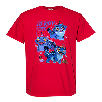 Demon Hunter Tiger Comfort Colors T-Shirt, Derpy Tiger Shirt, Kpop Demon Shirt, Huntrix Jinu Merch, Anime T-Shirt Design,Kpop Movie Fan Gift