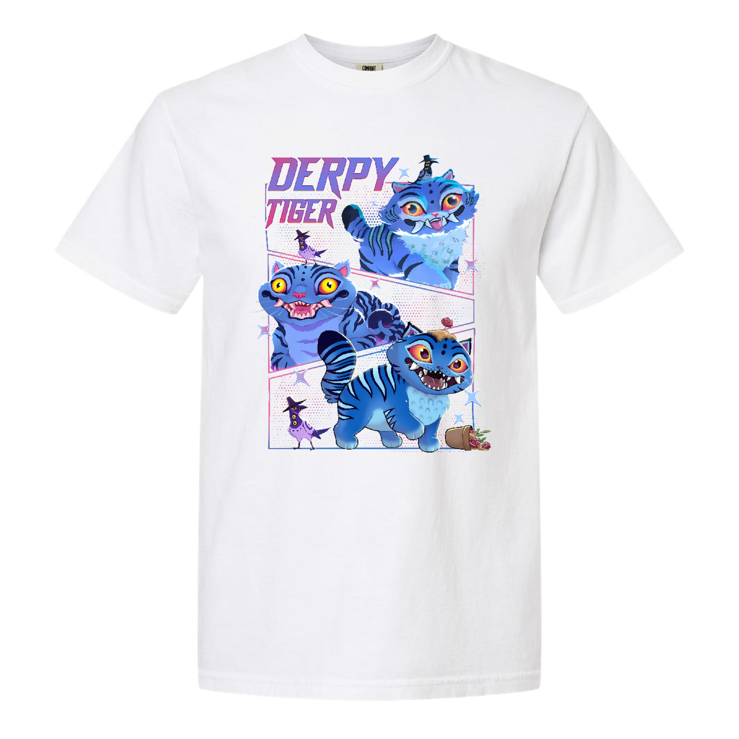 Demon Hunter Tiger Comfort Colors T-Shirt, Derpy Tiger Shirt, Kpop Demon Shirt, Huntrix Jinu Merch, Anime T-Shirt Design,Kpop Movie Fan Gift