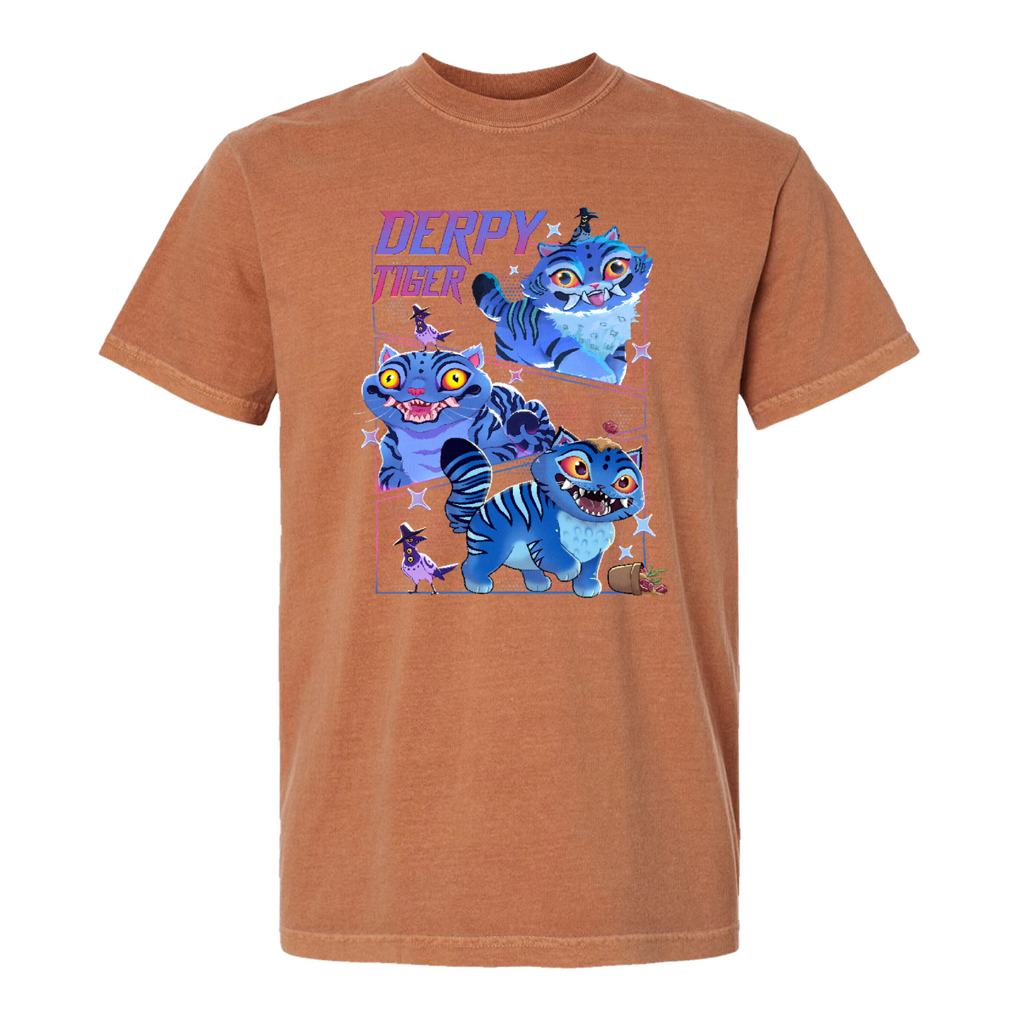 Demon Hunter Tiger Comfort Colors T-Shirt, Derpy Tiger Shirt, Kpop Demon Shirt, Huntrix Jinu Merch, Anime T-Shirt Design,Kpop Movie Fan Gift