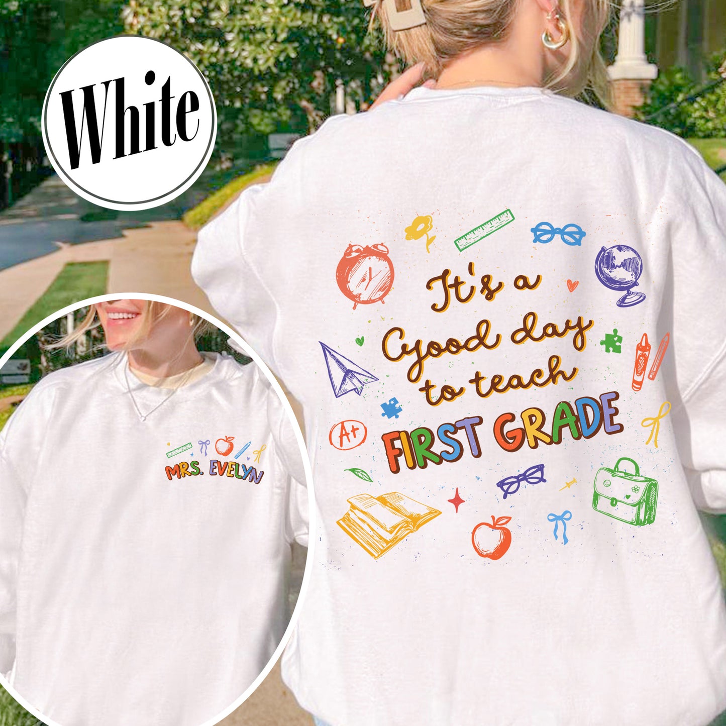 First Grade Teacher Sweatshirt, 1st Grade Teacher Sweatshirt, First Grade Sweatshirt, Elementary School, Teaching Sweatshirt