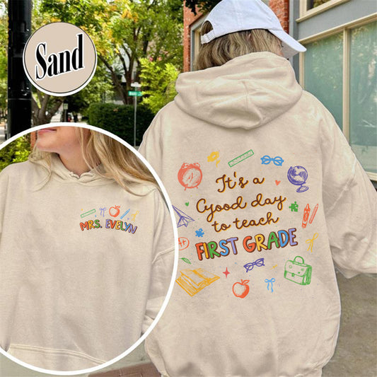 First Grade Teacher Hoodie, 1st Grade Teacher Hoodie, First Grade Hoodie, Elementary School, Teaching Hoodie