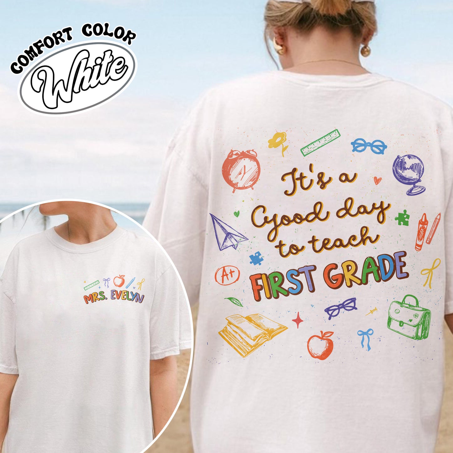 Comfort Colors® First Grade Teacher Shirt, 1st Grade Teacher Shirt, First Grade Shirt, Elementary School, Teaching Shirt