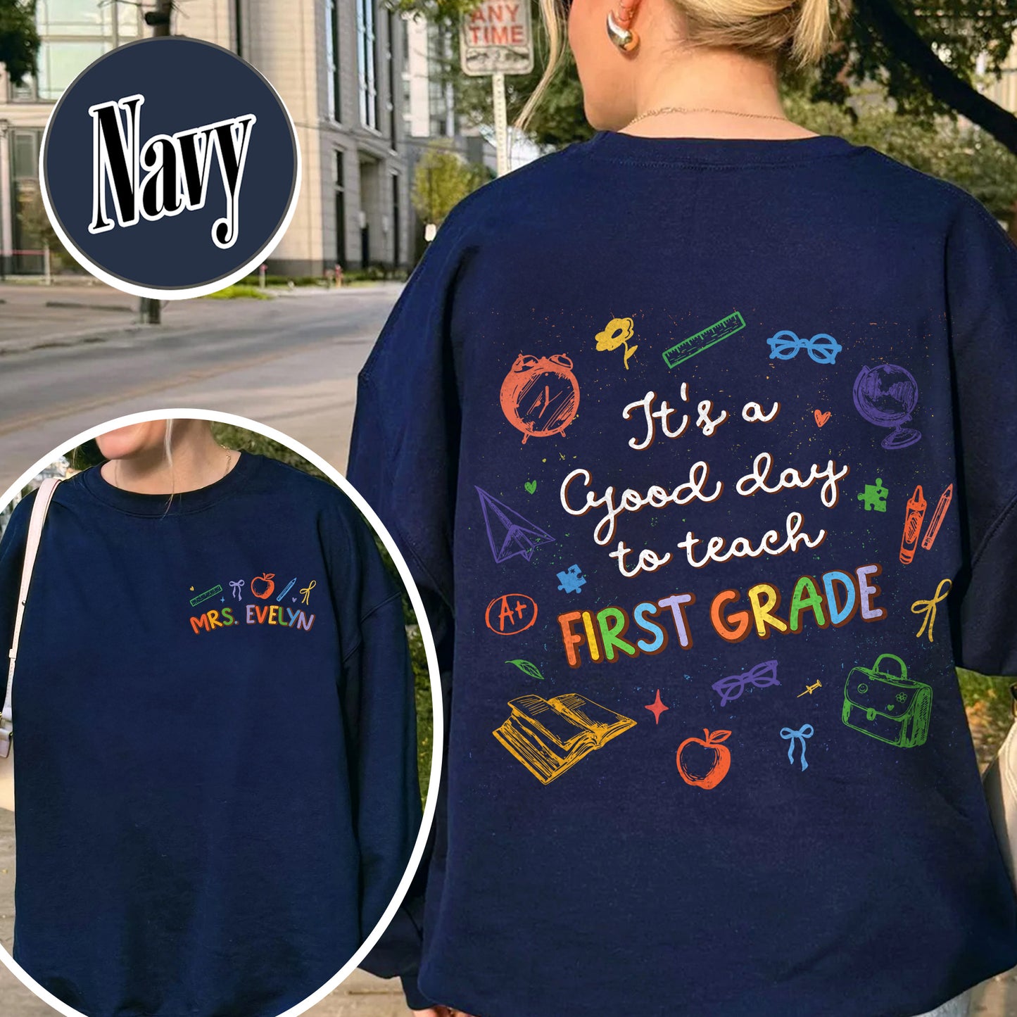 First Grade Teacher Sweatshirt, 1st Grade Teacher Sweatshirt, First Grade Sweatshirt, Elementary School, Teaching Sweatshirt