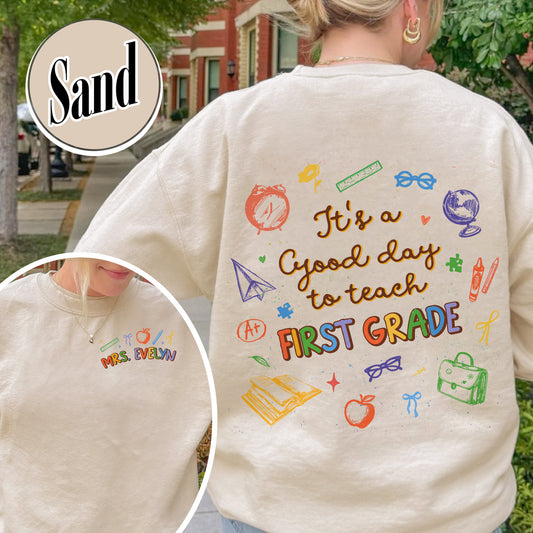 First Grade Teacher Sweatshirt, 1st Grade Teacher Sweatshirt, First Grade Sweatshirt, Elementary School, Teaching Sweatshirt