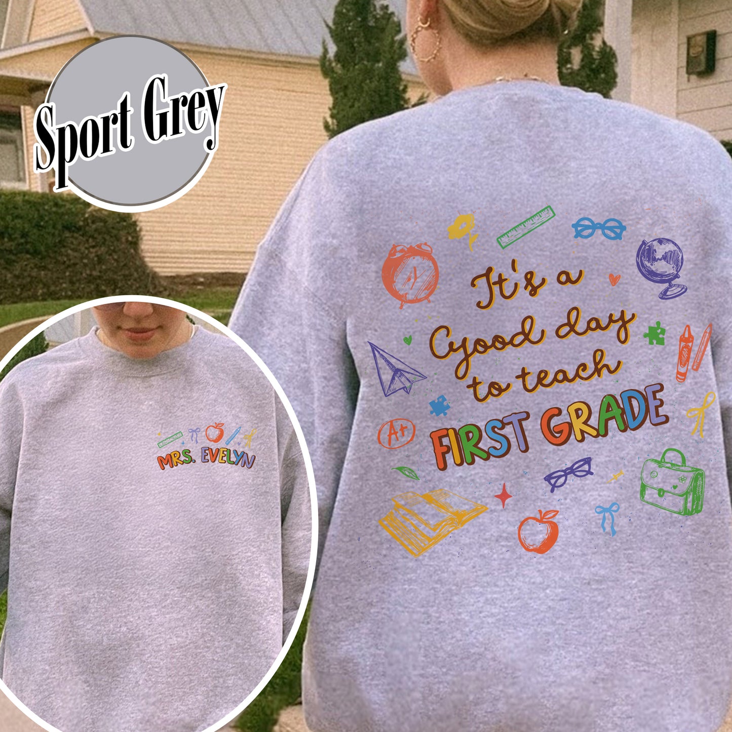 First Grade Teacher Sweatshirt, 1st Grade Teacher Sweatshirt, First Grade Sweatshirt, Elementary School, Teaching Sweatshirt