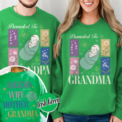 Personalize Est Grandma Sweatshirt, Promoted To Grandma,Promoted To Grandpa, Mothers Day Gift For Grandma