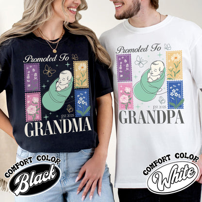 Comfort Colors® Personalize Est Grandma Shirt, Promoted To Grandma,Promoted To Grandpa, Mothers Day Gift For Grandma
