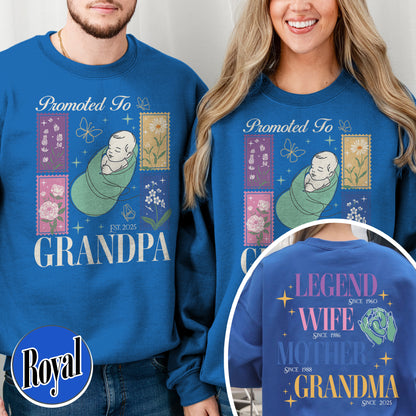 Personalize Est Grandma Sweatshirt, Promoted To Grandma,Promoted To Grandpa, Mothers Day Gift For Grandma