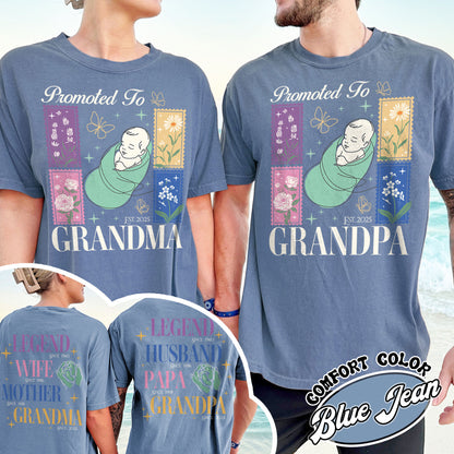 Comfort Colors® Personalize Est Grandma Shirt, Promoted To Grandma,Promoted To Grandpa, Mothers Day Gift For Grandma