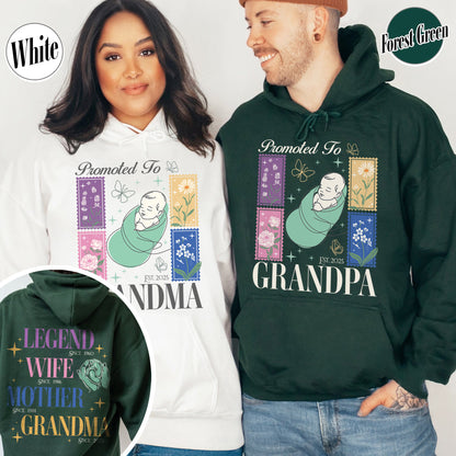 Personalize Est Grandma Hoodie, Promoted To Grandma,Promoted To Grandpa, Mothers Day Gift For Grandma