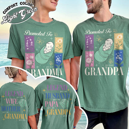 Comfort Colors® Personalize Est Grandma Shirt, Promoted To Grandma,Promoted To Grandpa, Mothers Day Gift For Grandma