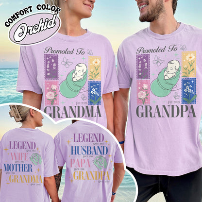 Comfort Colors® Personalize Est Grandma Shirt, Promoted To Grandma,Promoted To Grandpa, Mothers Day Gift For Grandma