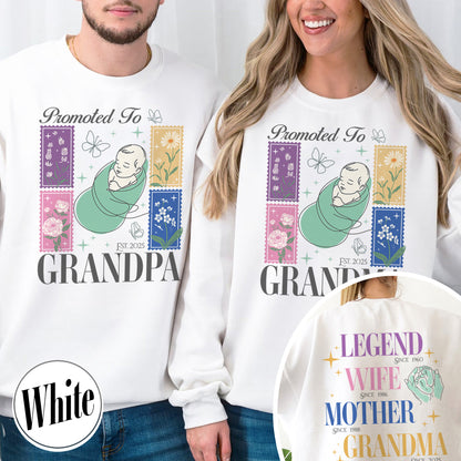 Personalize Est Grandma Sweatshirt, Promoted To Grandma,Promoted To Grandpa, Mothers Day Gift For Grandma
