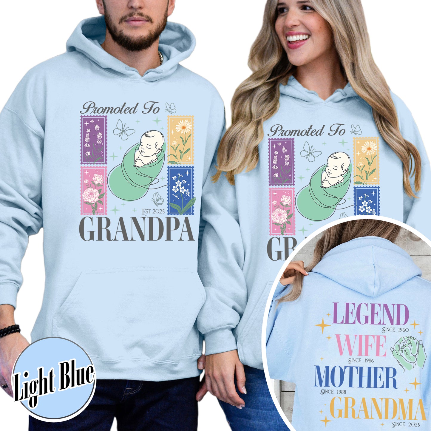 Personalize Est Grandma Hoodie, Promoted To Grandma,Promoted To Grandpa, Mothers Day Gift For Grandma