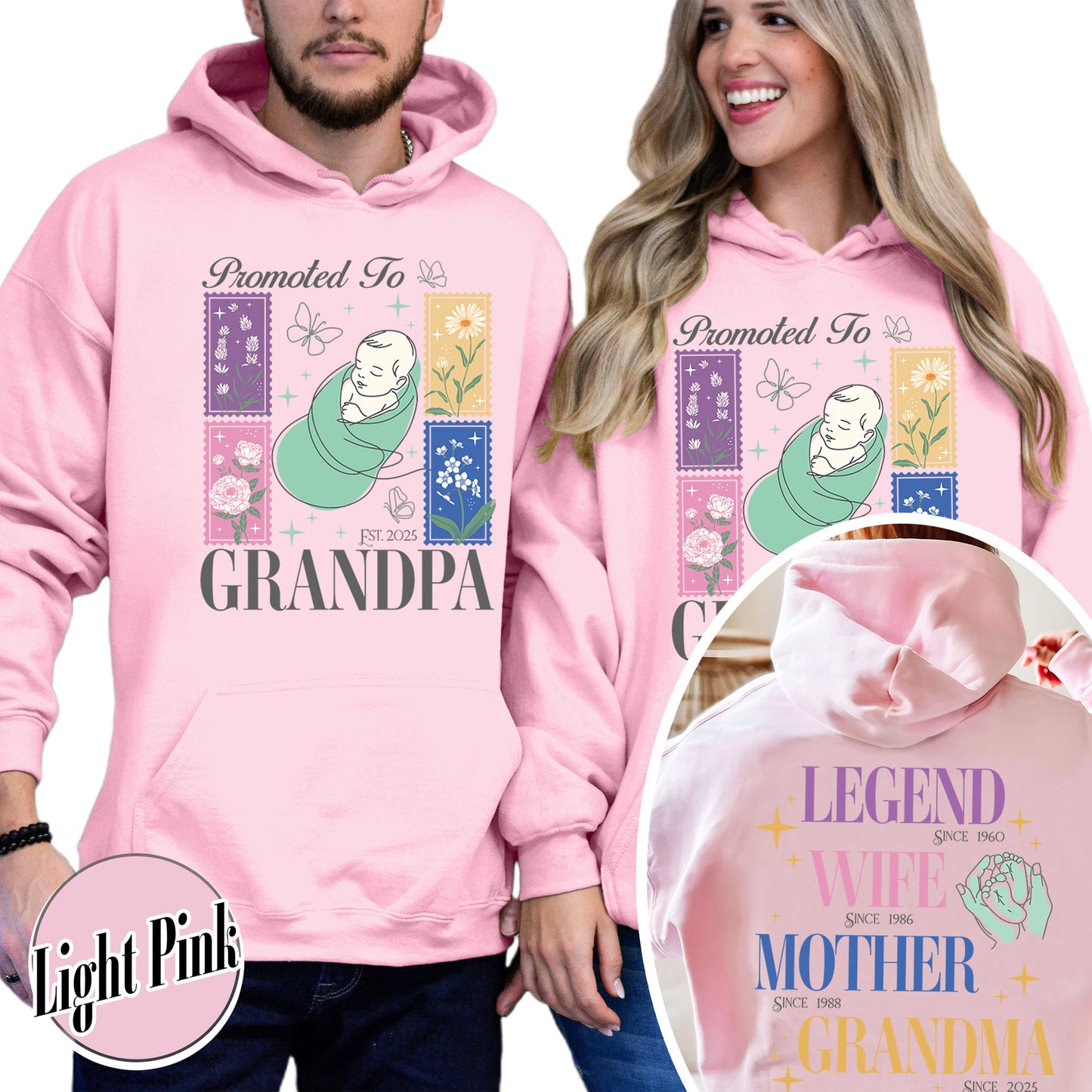 Personalize Est Grandma Hoodie, Promoted To Grandma,Promoted To Grandpa, Mothers Day Gift For Grandma