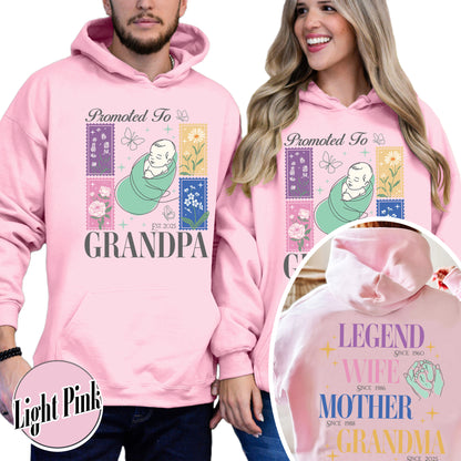 Personalize Est Grandma Hoodie, Promoted To Grandma,Promoted To Grandpa, Mothers Day Gift For Grandma