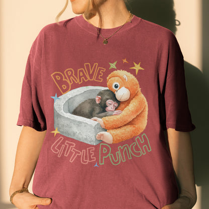 Punch the Monkey, Hang In There Punch, Team Punch, Baby Monkey Holding Plush Toy, Animal Lover Gift Tshirt