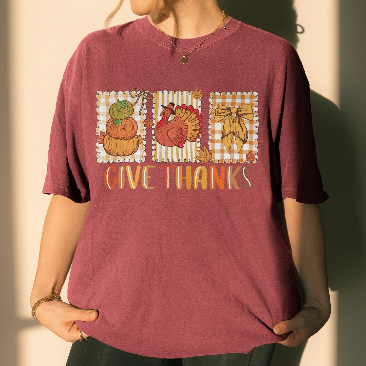 Thanksgiving Holiday, Give Thanks Coquette, Fall Pumpkin Turkey, Grateful Thankful Blessed, Autumn Gift Tshirt