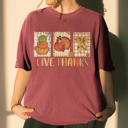 Thanksgiving Holiday, Give Thanks Coquette, Fall Pumpkin Turkey, Grateful Thankful Blessed, Autumn Gift Tshirt