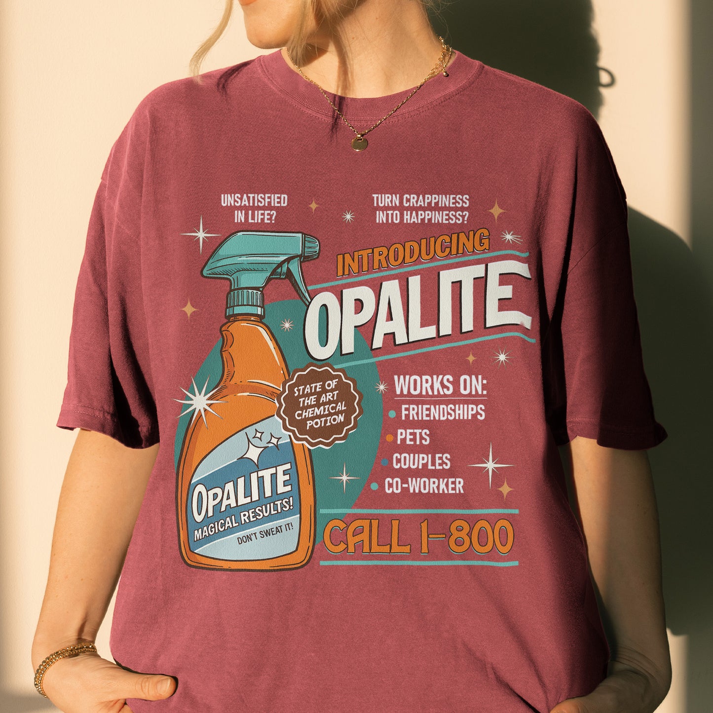 Opalite Spray Retro Graphic, Don't Sweat It, Magical Result, Showgirl Tshirt