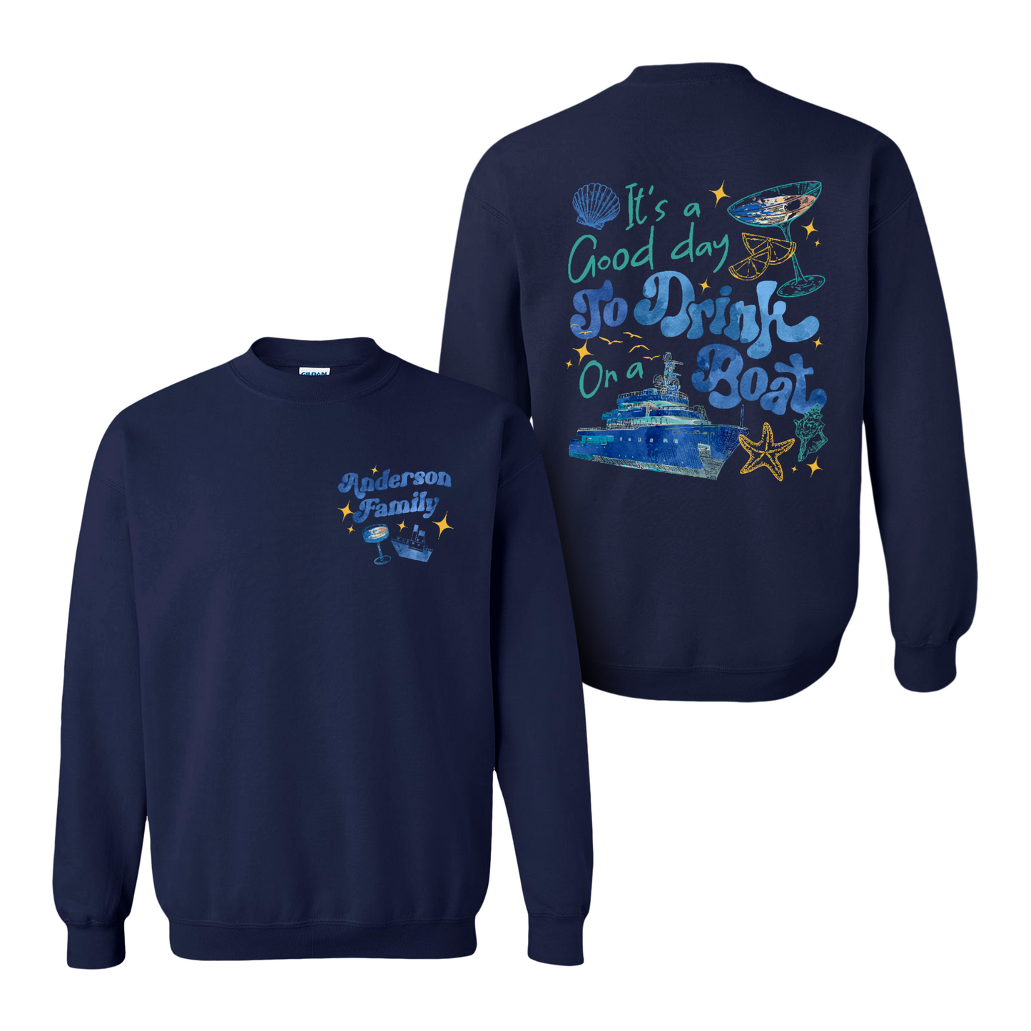 Cruise Ship Hoodie, Custom Family Summer Boat Trip Hoodie, It’s a Good Day To Drink on a Boat Hoodie