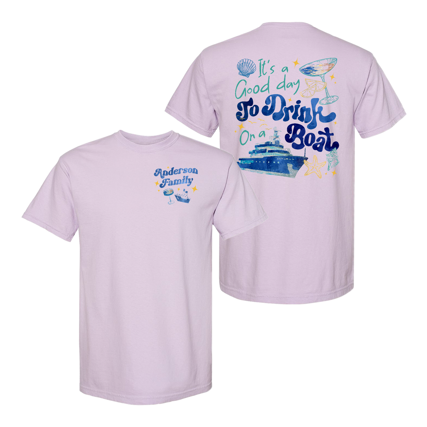 Cruise Ship Comfort Color Shirt, Custom Family Summer Boat Trip Shirt, It’s a Good Day To Drink on a Boat Shirt