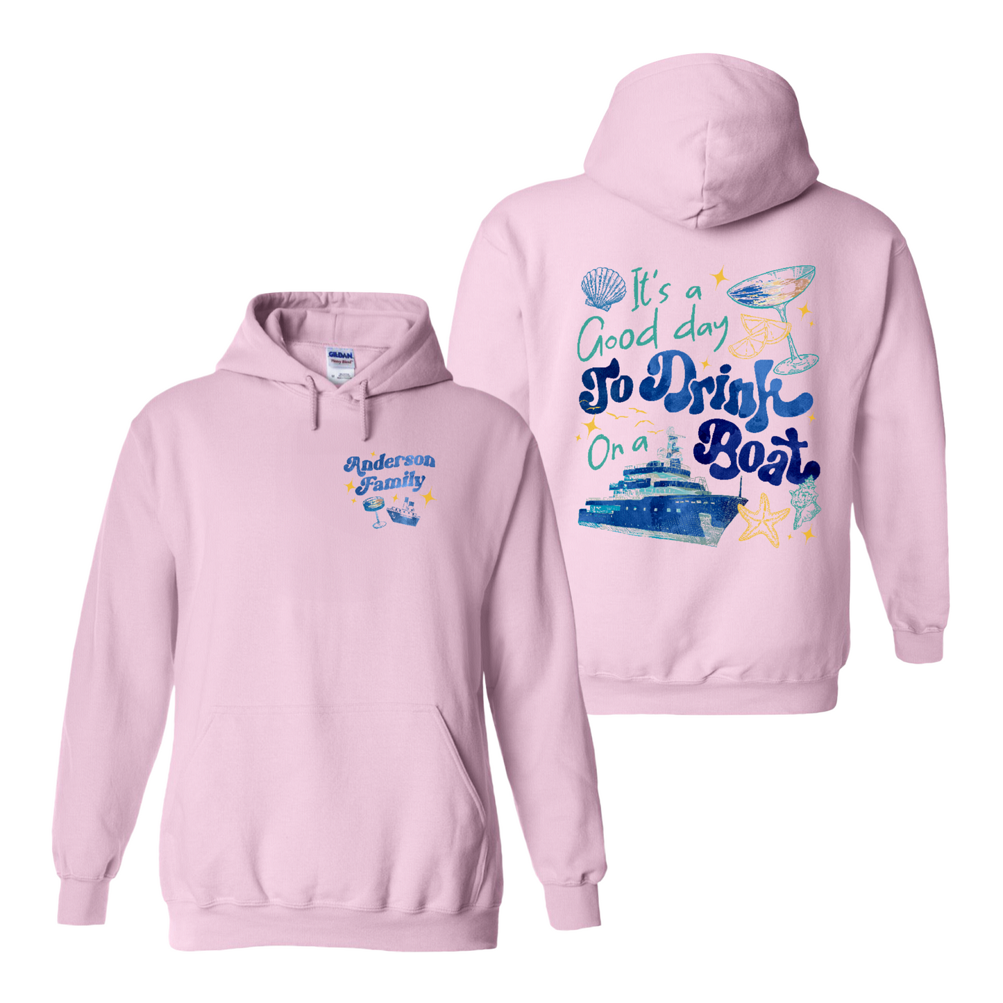 Cruise Ship Hoodie, Custom Family Summer Boat Trip Hoodie, It’s a Good Day To Drink on a Boat Hoodie