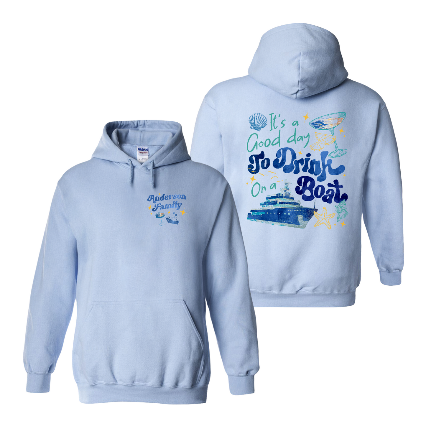 Cruise Ship Hoodie, Custom Family Summer Boat Trip Hoodie, It’s a Good Day To Drink on a Boat Hoodie