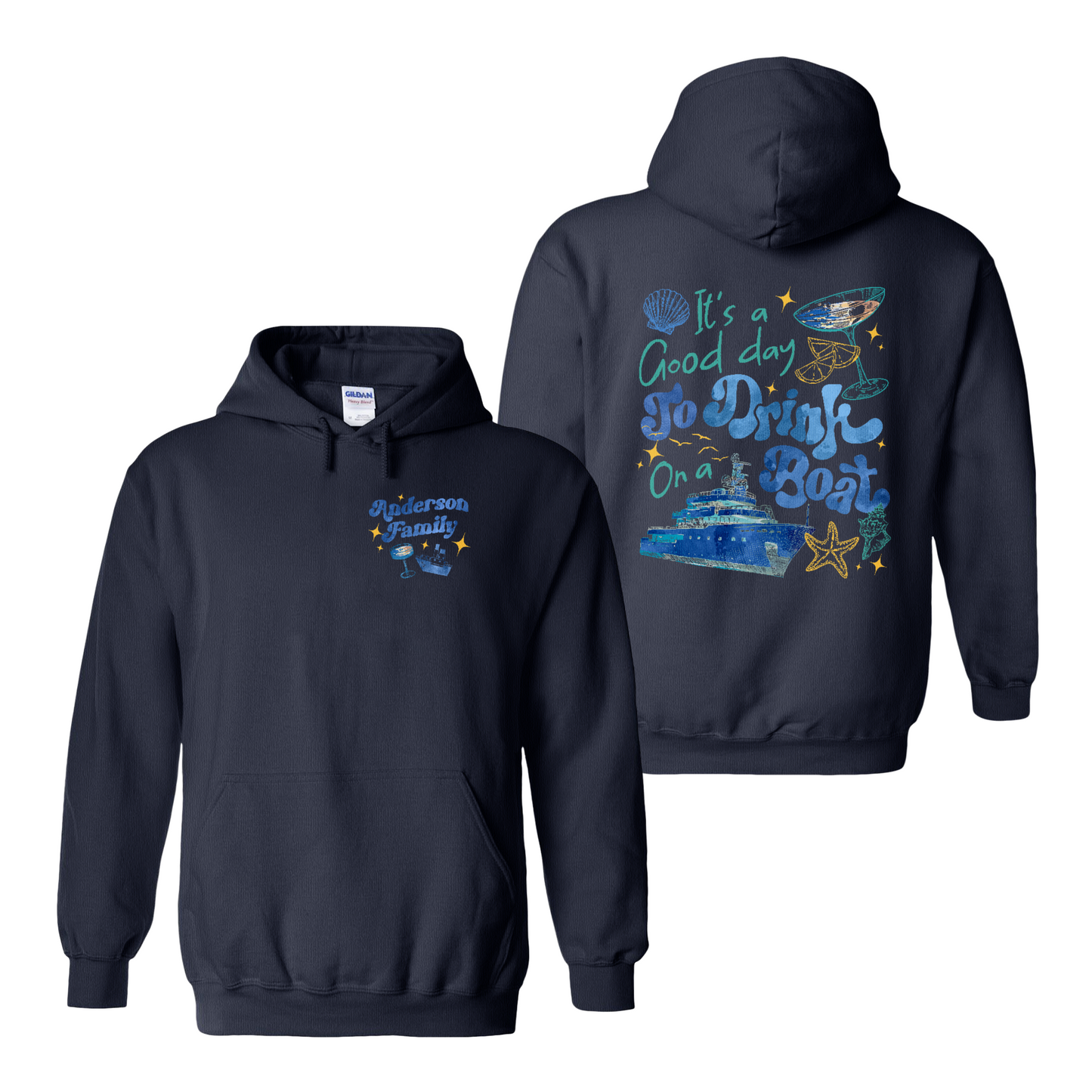 Cruise Ship Hoodie, Custom Family Summer Boat Trip Hoodie, It’s a Good Day To Drink on a Boat Hoodie