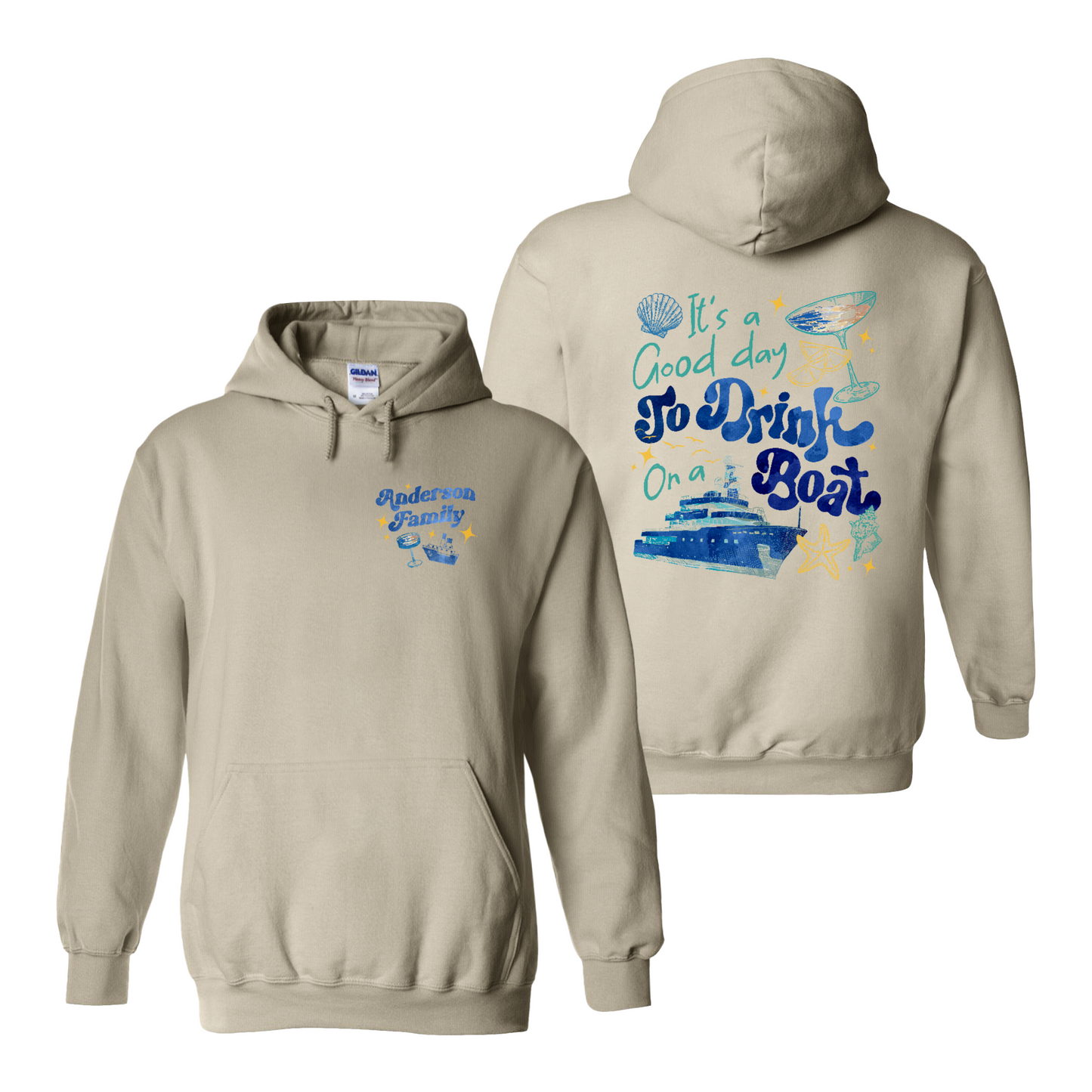 Cruise Ship Hoodie, Custom Family Summer Boat Trip Hoodie, It’s a Good Day To Drink on a Boat Hoodie
