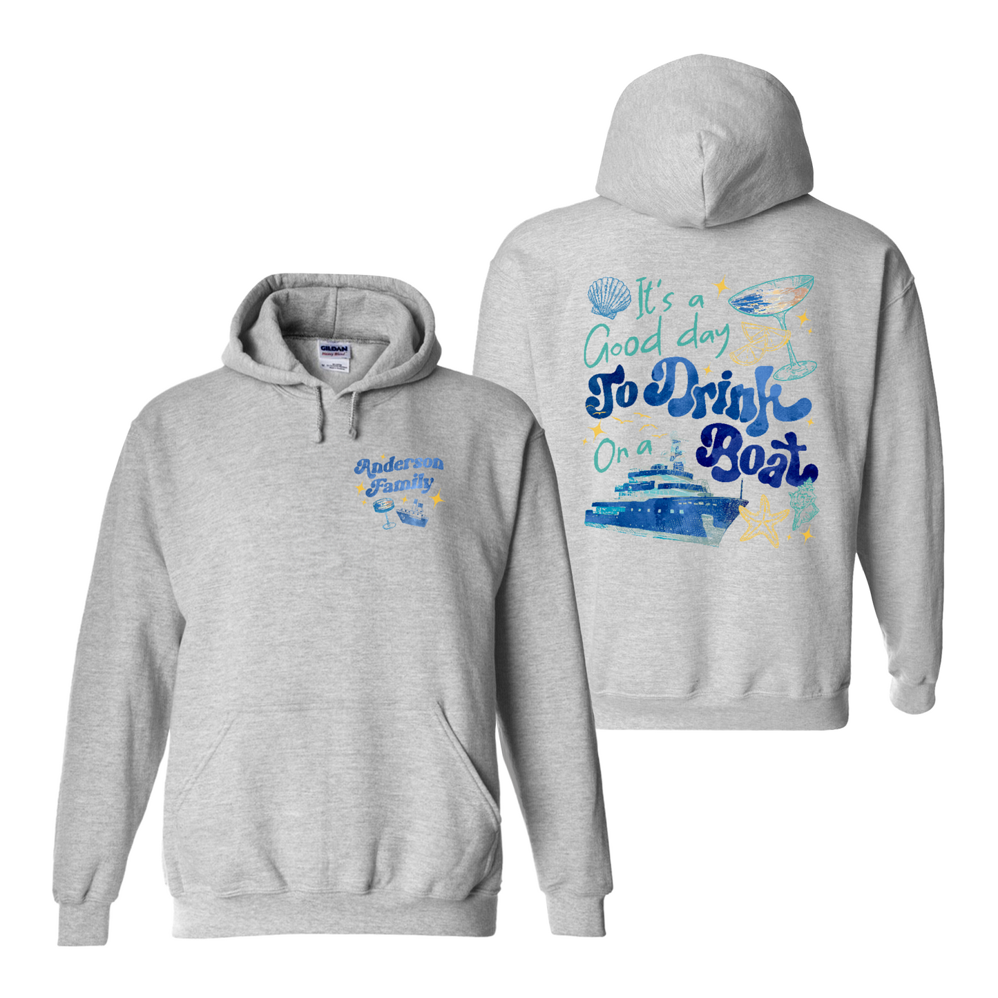 Cruise Ship Hoodie, Custom Family Summer Boat Trip Hoodie, It’s a Good Day To Drink on a Boat Hoodie