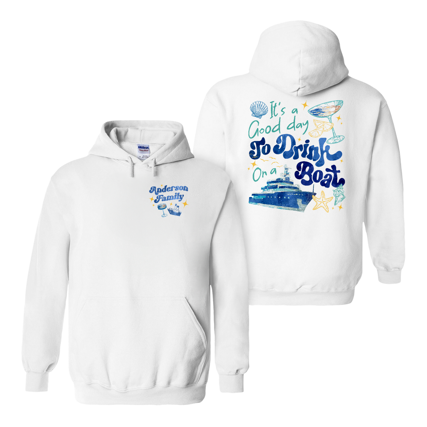 Cruise Ship Hoodie, Custom Family Summer Boat Trip Hoodie, It’s a Good Day To Drink on a Boat Hoodie