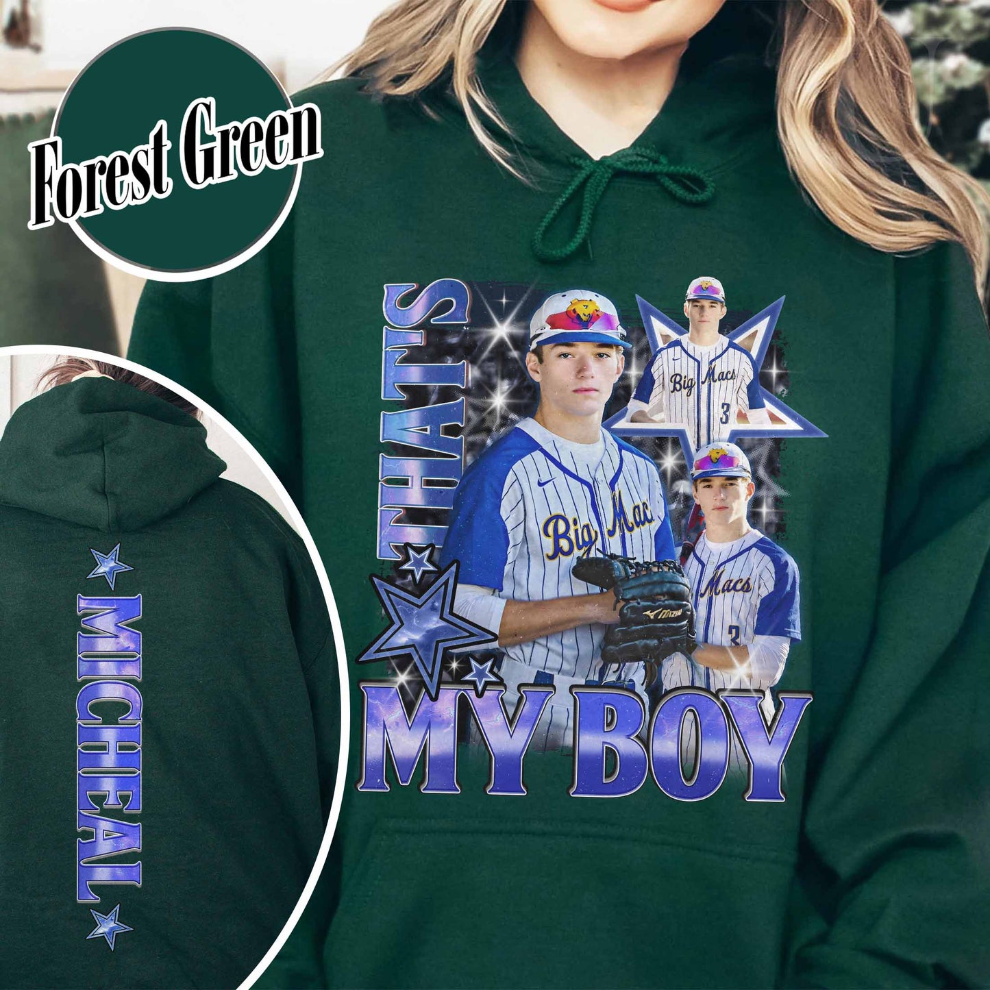 Custom Baseball Hoodie, Custom That’s My Boy Baseball Hoodie, Baseball Mom Custom Hoodie