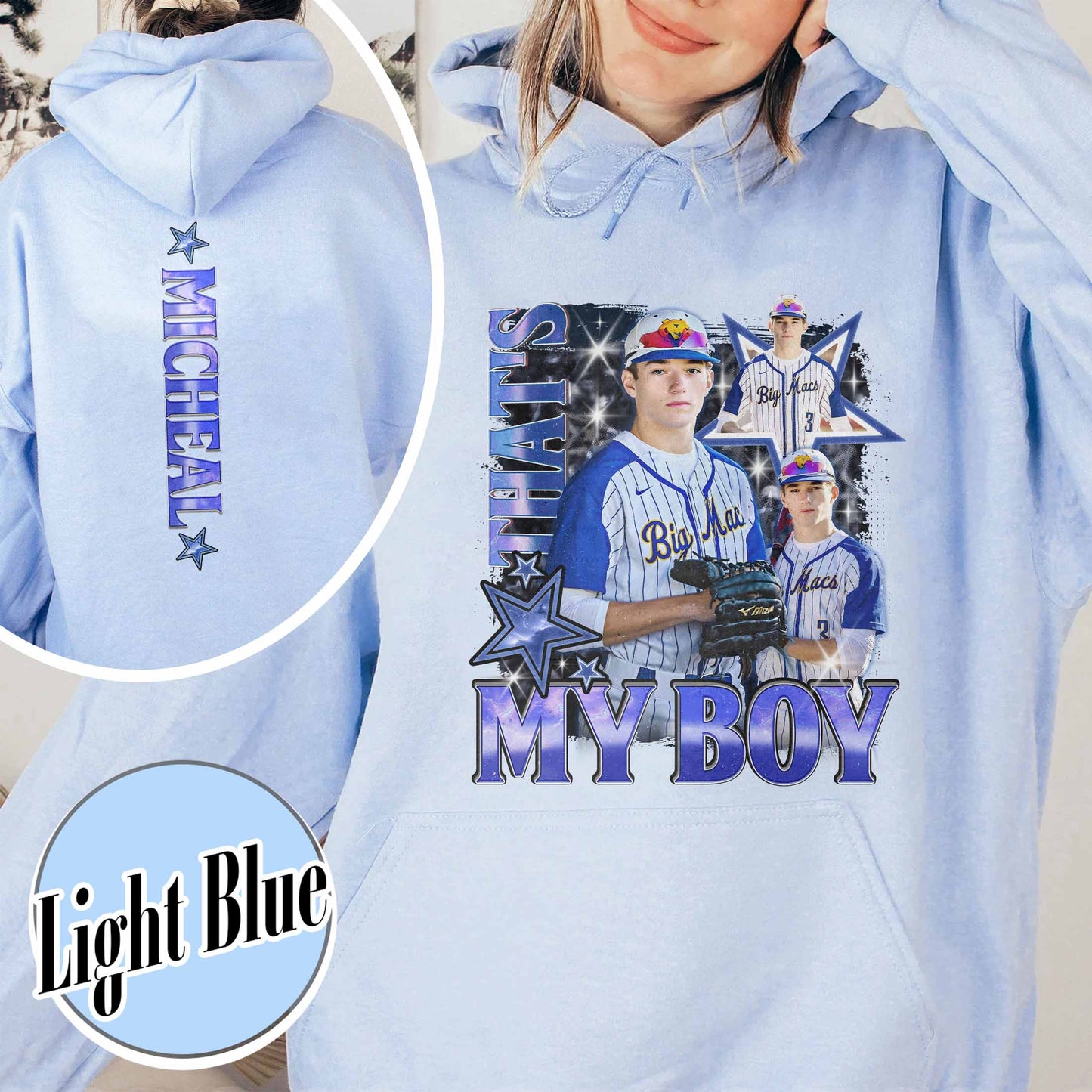 Custom Baseball Hoodie, Custom That’s My Boy Baseball Hoodie, Baseball Mom Custom Hoodie