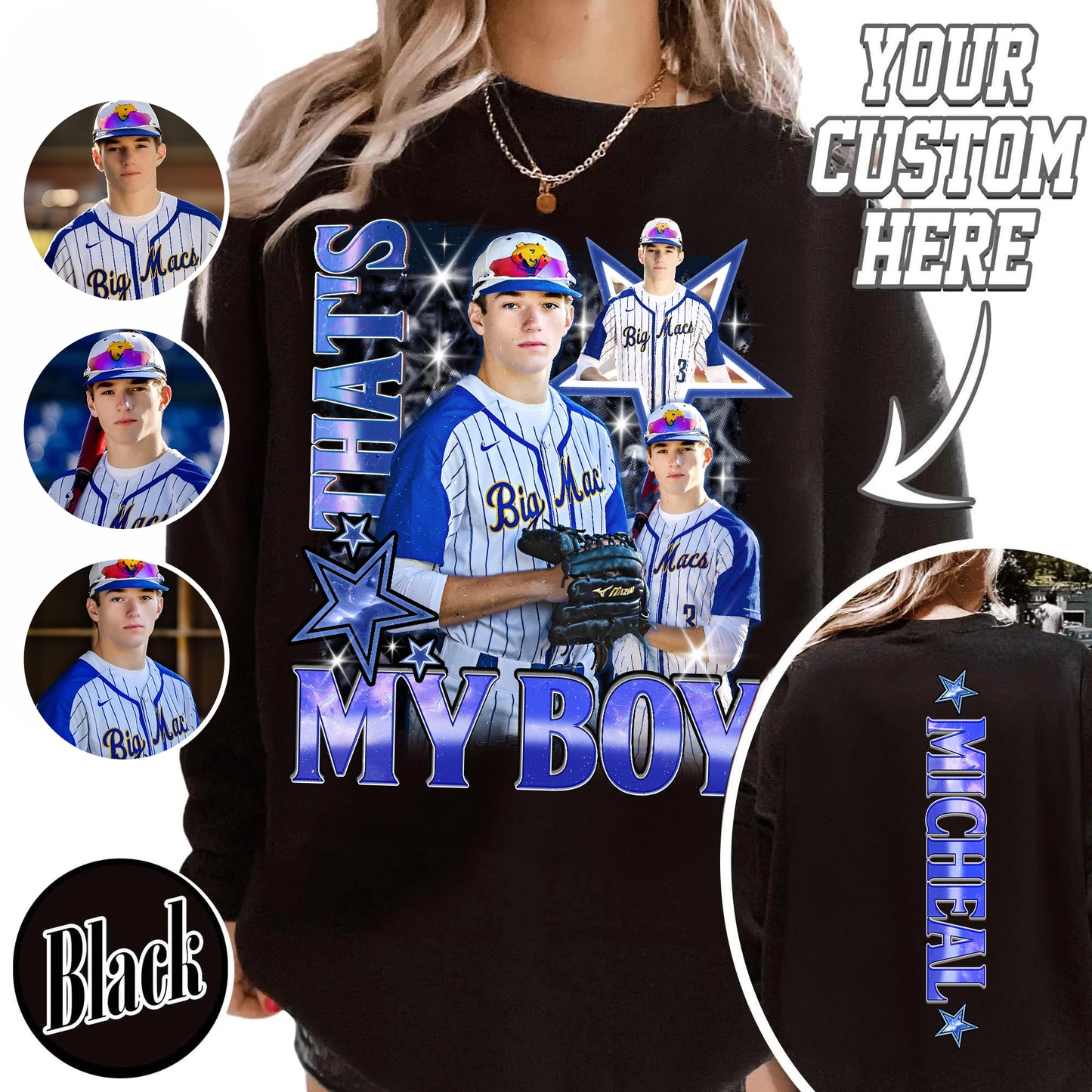 Custom Baseball Sweatshirt, Custom That’s My Boy Baseball Sweatshirt, Baseball Mom Custom Sweatshirt