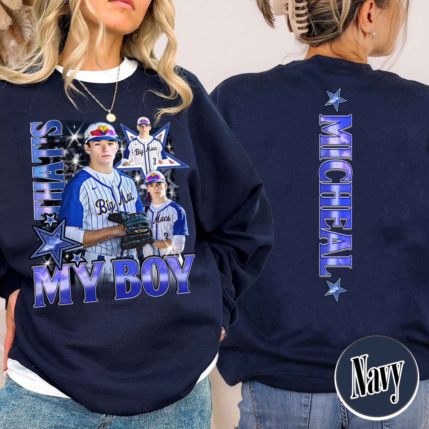 Custom Baseball Sweatshirt, Custom That’s My Boy Baseball Sweatshirt, Baseball Mom Custom Sweatshirt