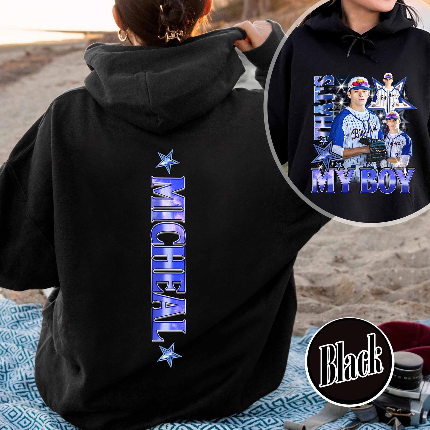 Custom Baseball Hoodie, Custom That’s My Boy Baseball Hoodie, Baseball Mom Custom Hoodie