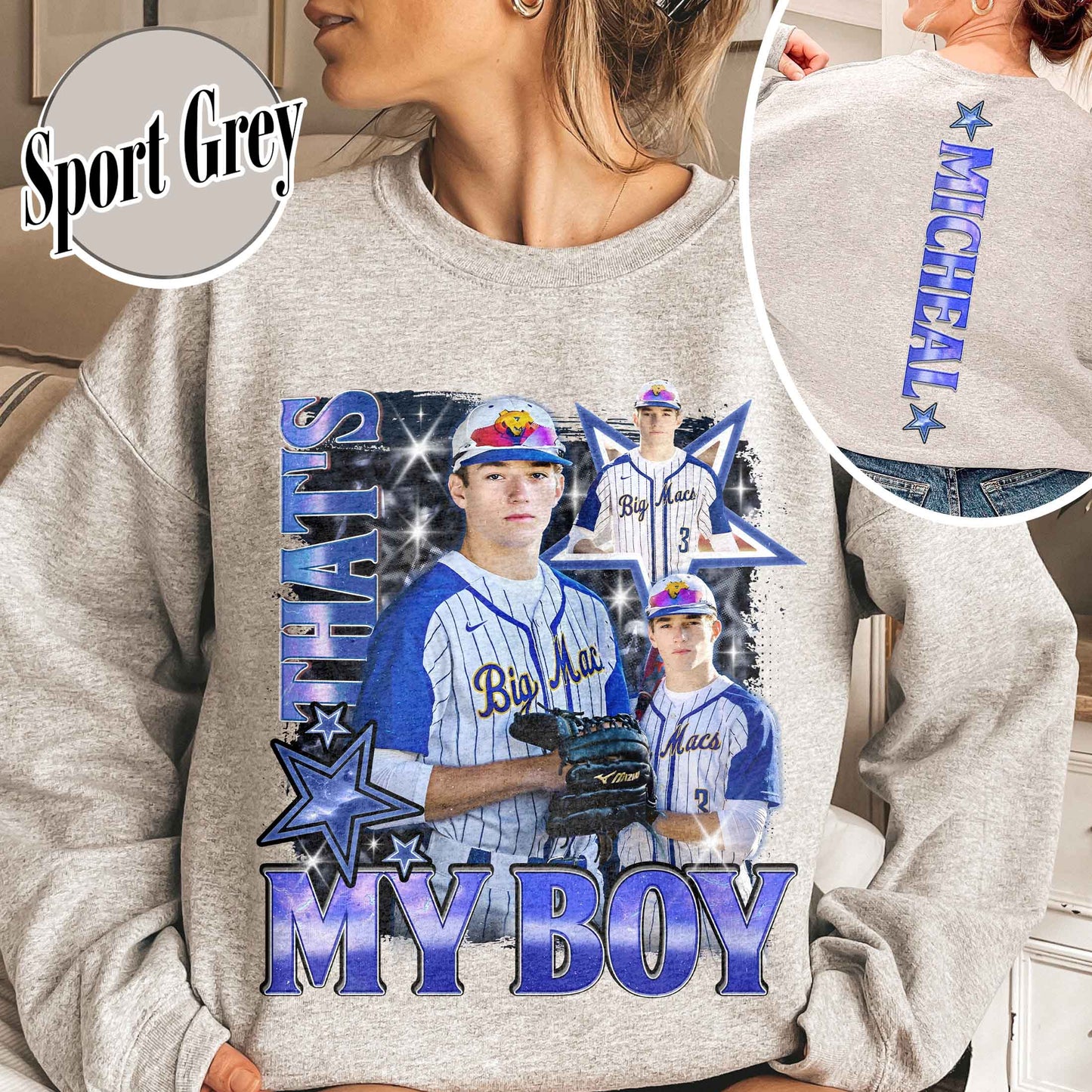 Custom Baseball Sweatshirt, Custom That’s My Boy Baseball Sweatshirt, Baseball Mom Custom Sweatshirt