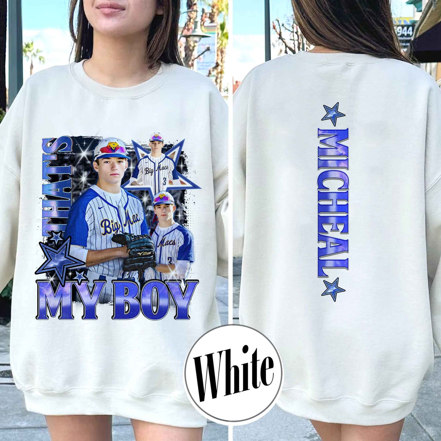 Custom Baseball Sweatshirt, Custom That’s My Boy Baseball Sweatshirt, Baseball Mom Custom Sweatshirt