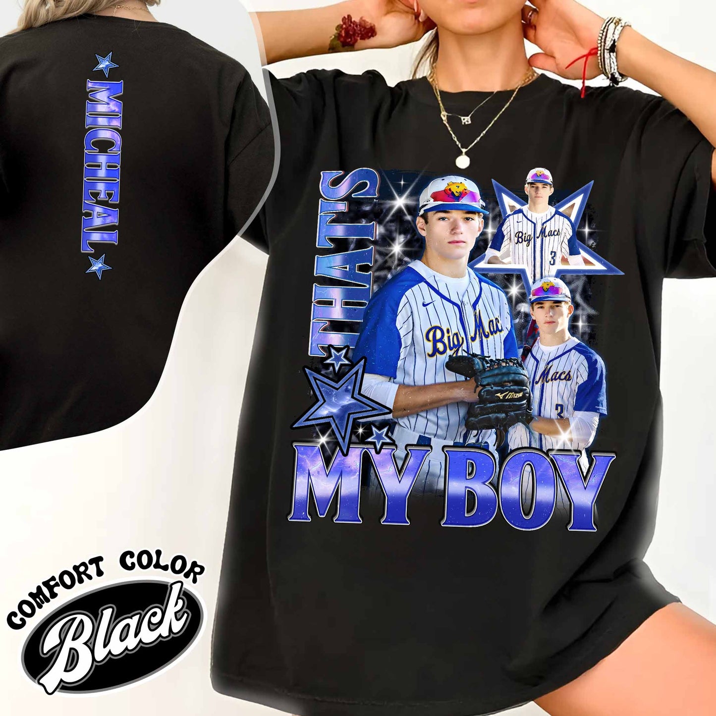 Custom Baseball Comfort Colors Shirt, Custom That’s My Boy Baseball Shirt, Baseball Mom Custom Shirt