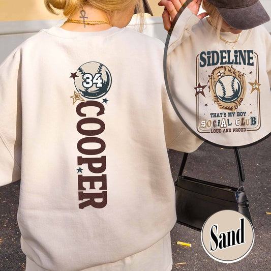 Custom Baseball Mom Sweatshirt,Custom That's My Boy Baseball Mom Sweatshirt, Personalized Gift for Mom Dad