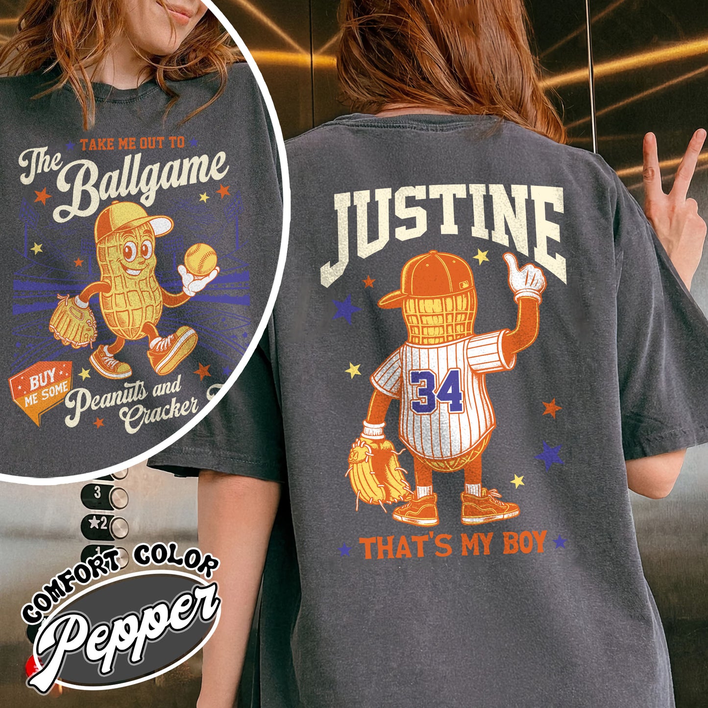 Custom Baseball Mom Comfort Colors Shirt, Gift for Baseball Mama,T-Ball Mom, Take Me Out to the Ballgame