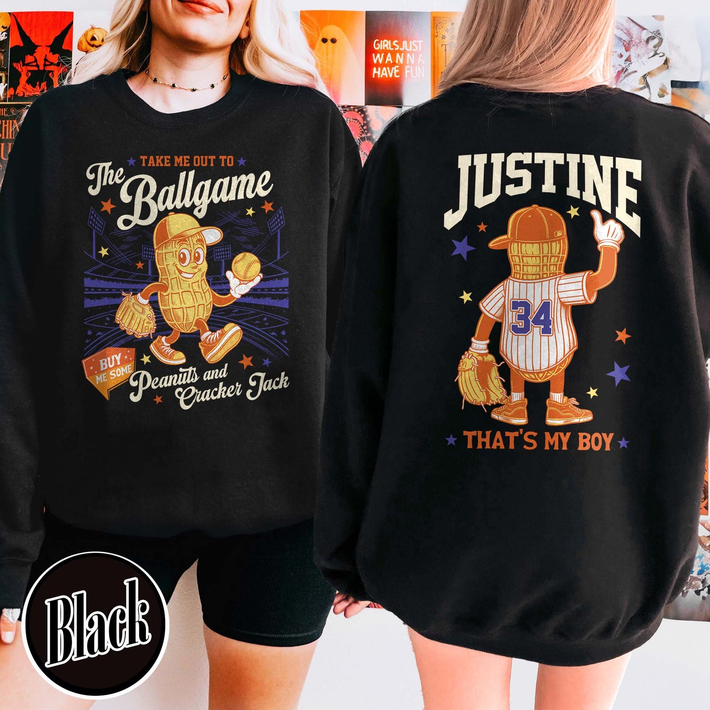 Custom Baseball Mom Sweatshirt, Gift for Baseball Mama,T-Ball Mom, Take Me Out to the Ballgame