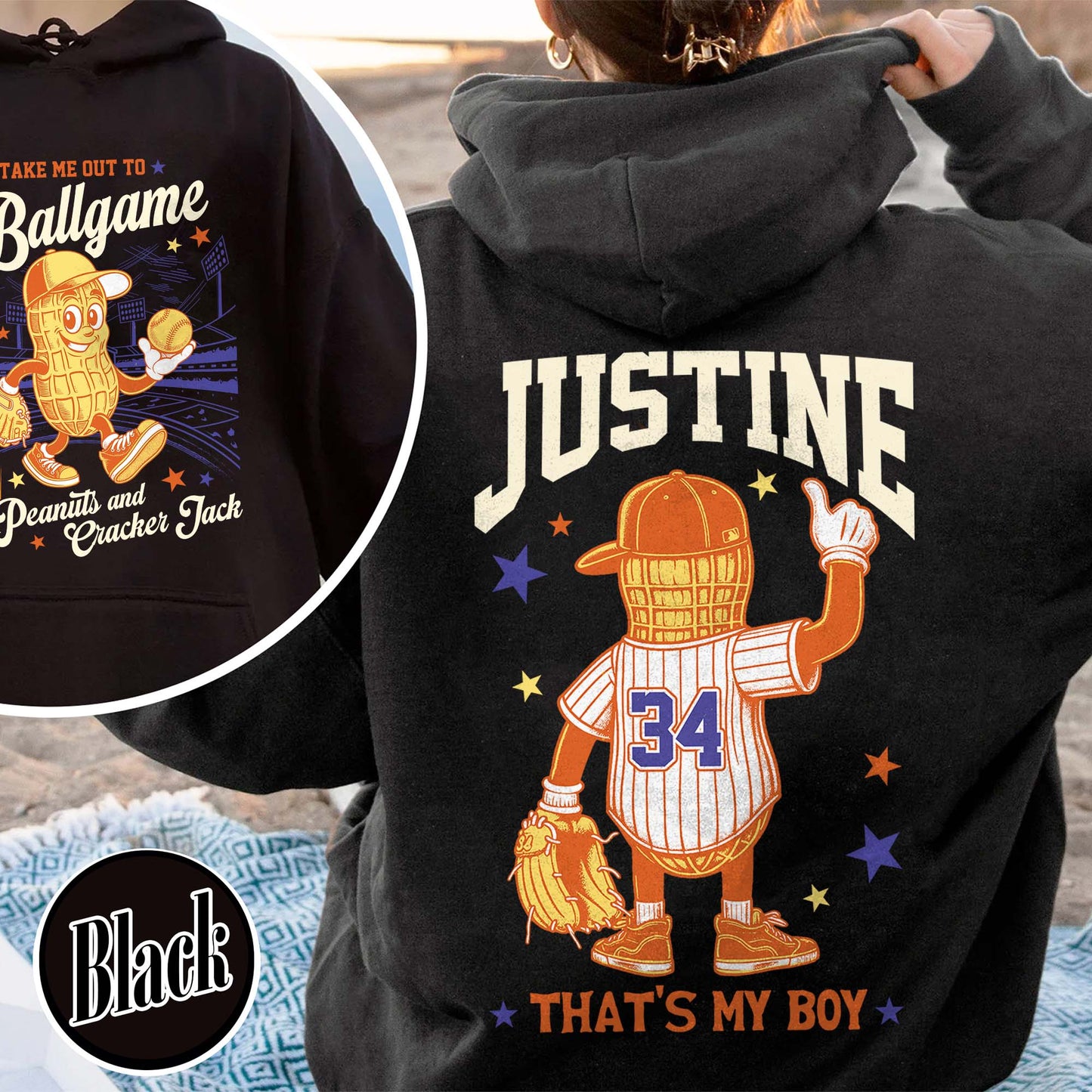 Custom Baseball Mom Hoodie, Gift for Baseball Mama,T-Ball Mom, Take Me Out to the Ballgame